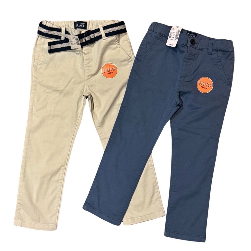 NWT Boys Size 4 - Set of 2 Pants - The Children's Place - Chino Stretchy Pants